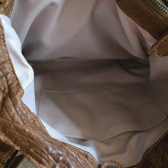 Sundance Italy Bag Brown Leather Brass Hardware Hobo Shoulder Tote Satchel Soft - Picture 14 of 16